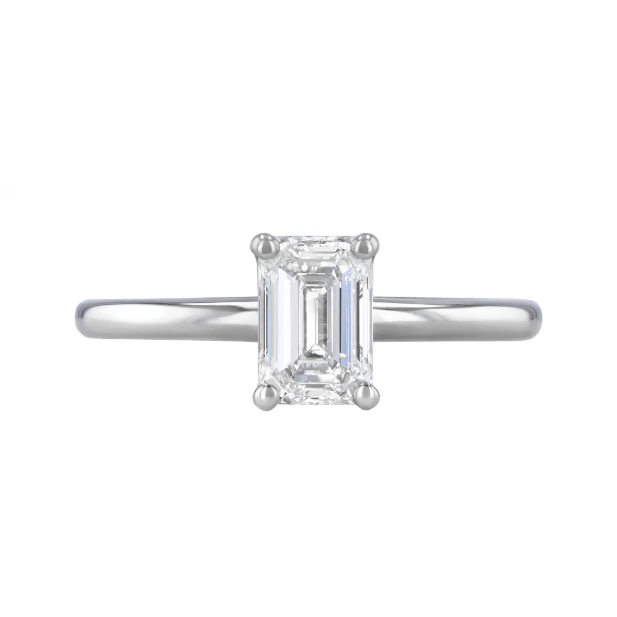 0-50ct Sofia Emerald Cut Diamond Solitaire Engagement Ring | 18ct White Gold