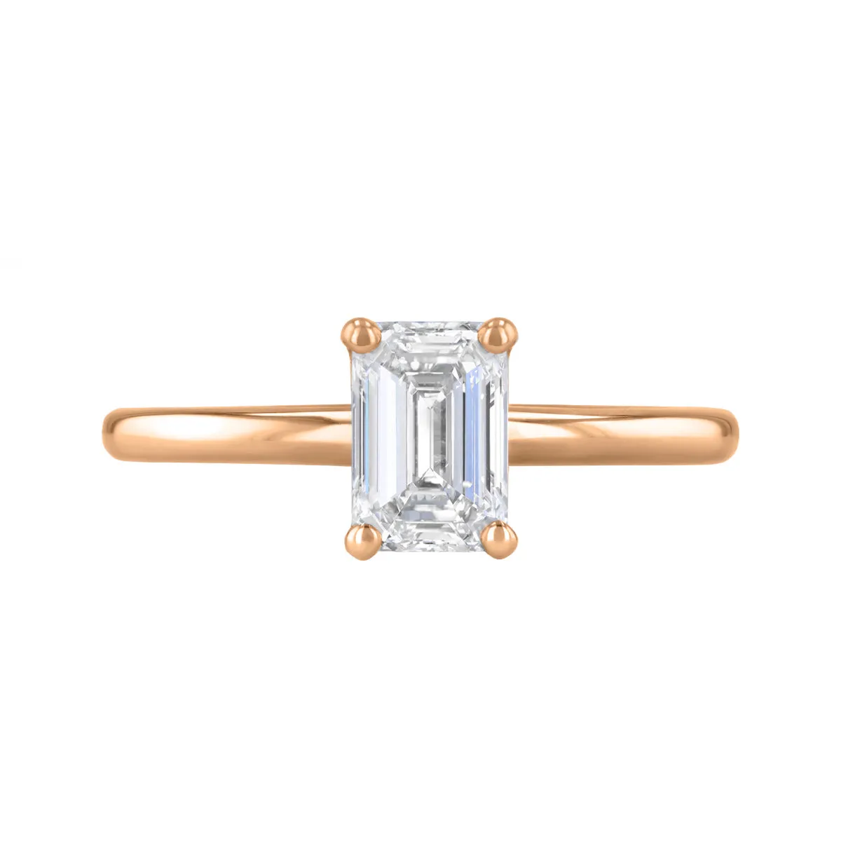 0-75ct Sofia Emerald Cut Diamond Solitaire Engagement Ring | 18ct Rose Gold