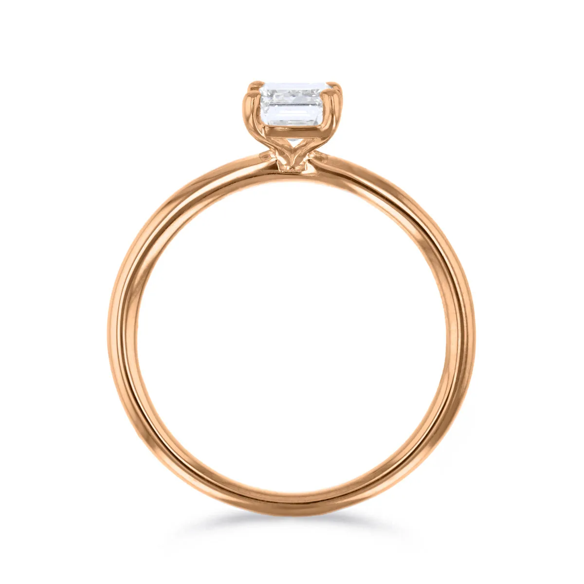 0-75ct Sofia Emerald Cut Diamond Solitaire Engagement Ring | 18ct Rose Gold