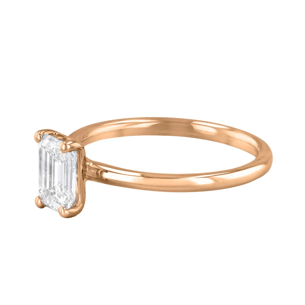 0-75ct Sofia Emerald Cut Diamond Solitaire Engagement Ring | 18ct Rose Gold