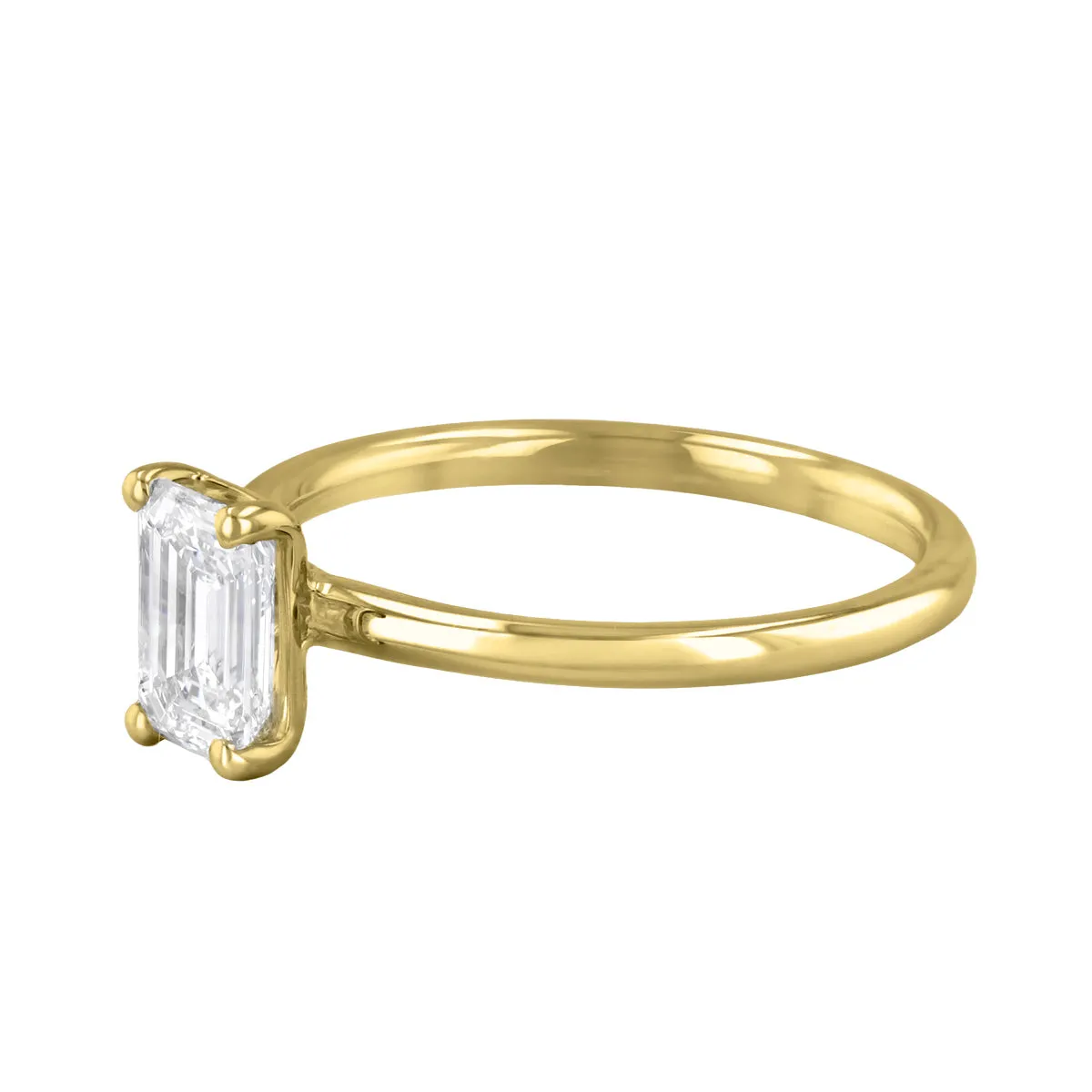 1-20ct Sofia Emerald Cut Diamond Solitaire Engagement Ring | 18ct Yellow Gold