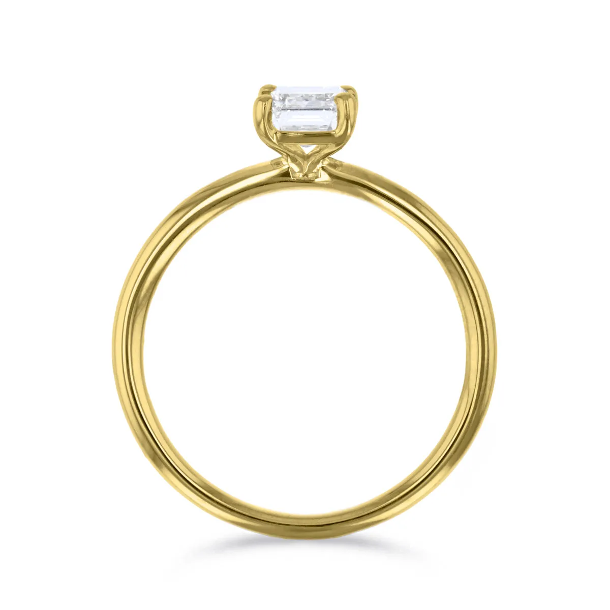 1-20ct Sofia Emerald Cut Diamond Solitaire Engagement Ring | 18ct Yellow Gold