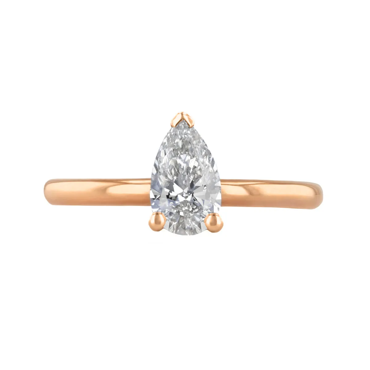 1-20ct Sofia Pear Cut Diamond Solitaire Engagement Ring | 18ct Rose Gold