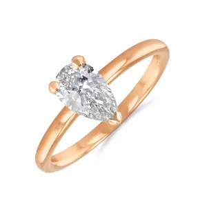1-20ct Sofia Pear Cut Diamond Solitaire Engagement Ring | 18ct Rose Gold