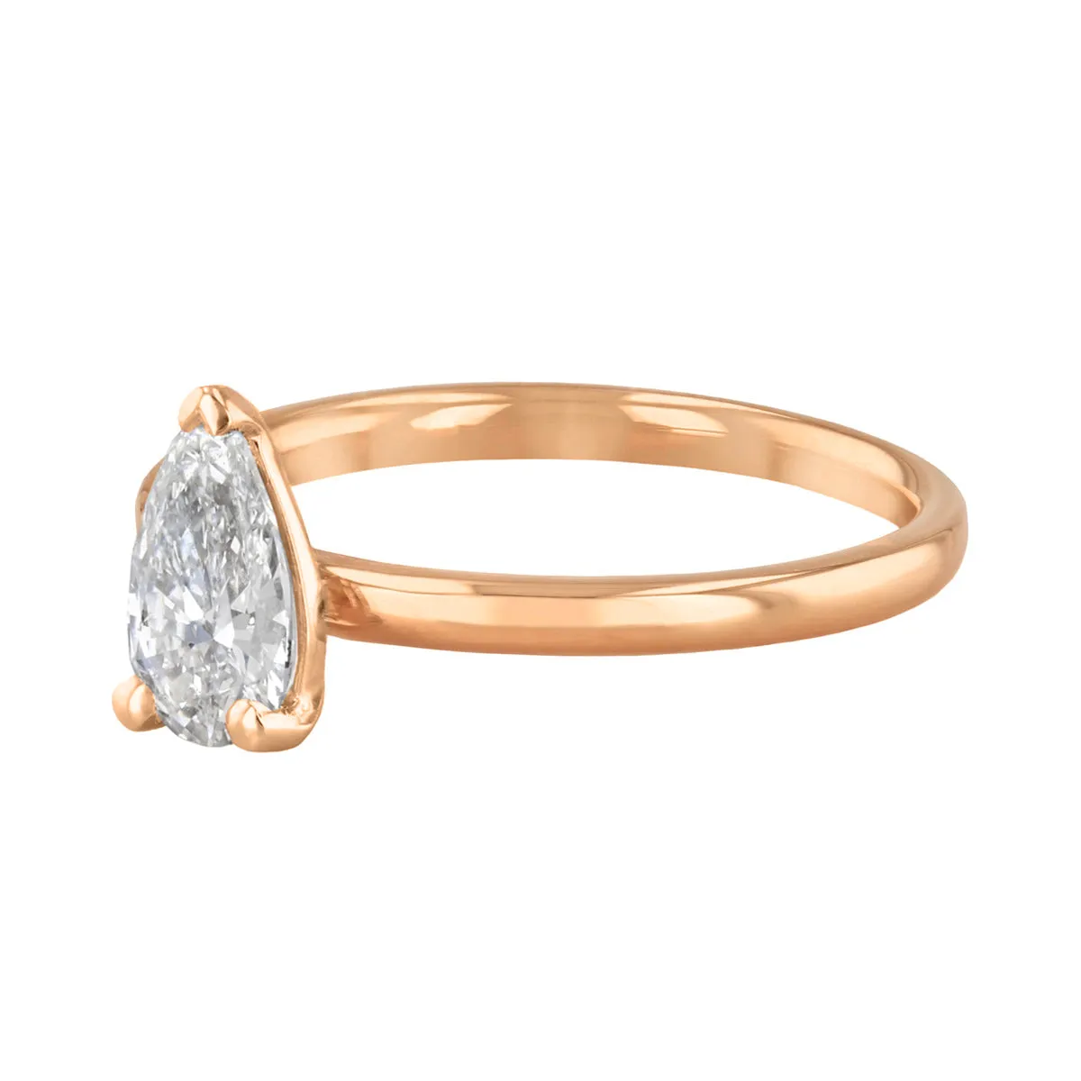 1-20ct Sofia Pear Cut Diamond Solitaire Engagement Ring | 18ct Rose Gold