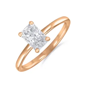 1-50ct Sofia Radiant Cut Diamond Solitaire Engagement Ring | 18ct Rose Gold