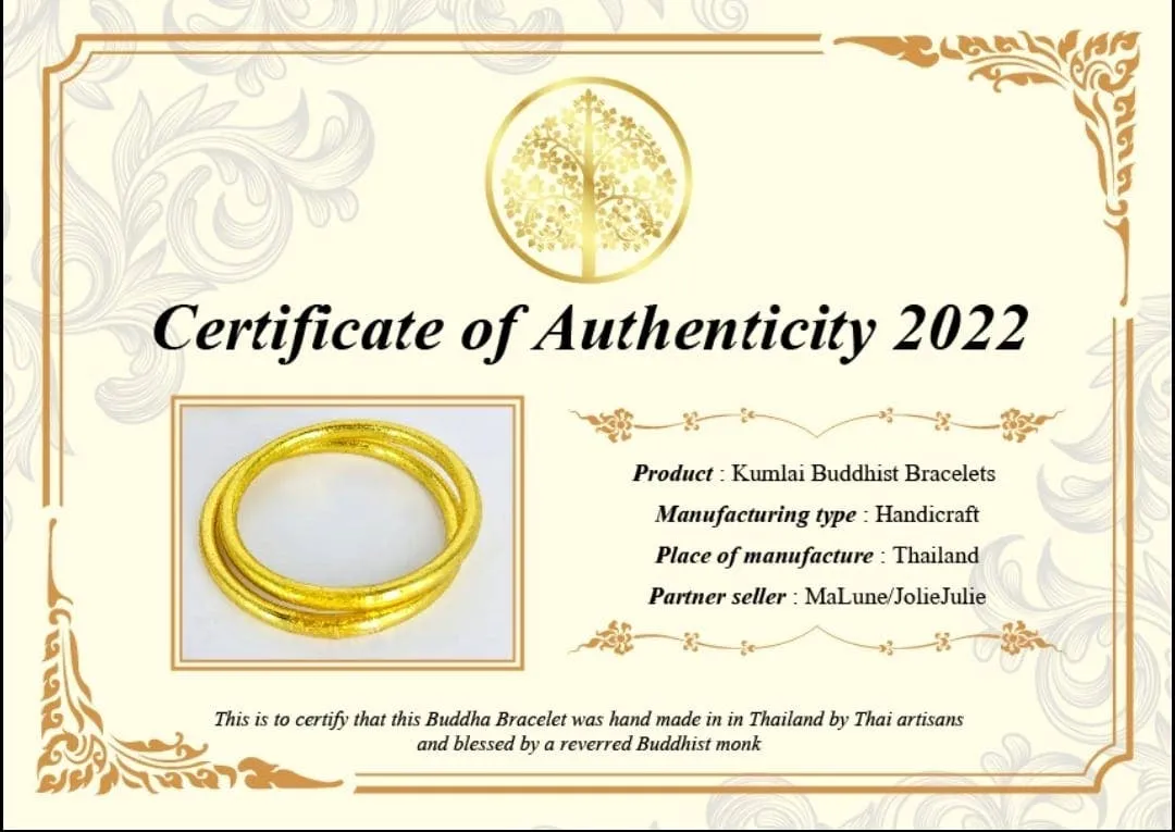 1 Genuine Buddhist Bangle Bracelet - Silver Size S