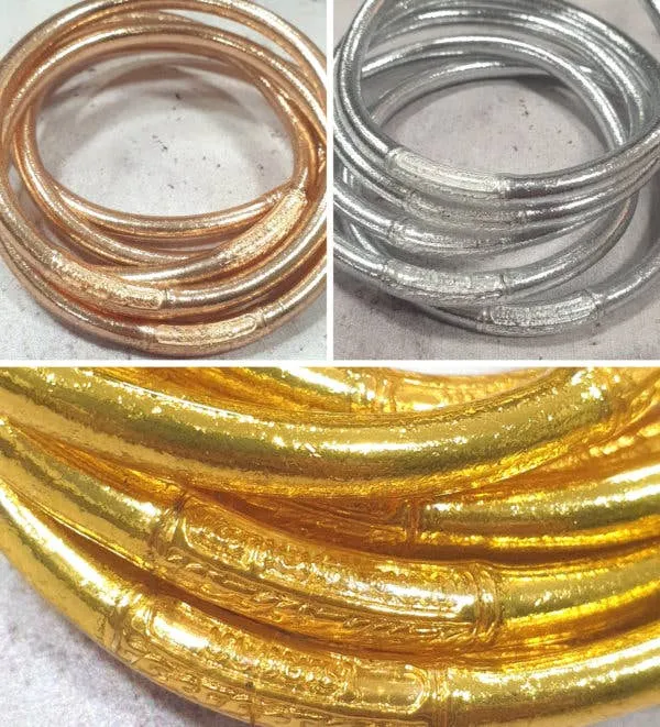 1 Genuine Buddhist Bangle Bracelet - Silver Size S