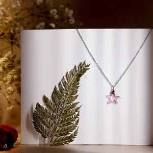 92.5 Silver Purple starfish crystal necklace