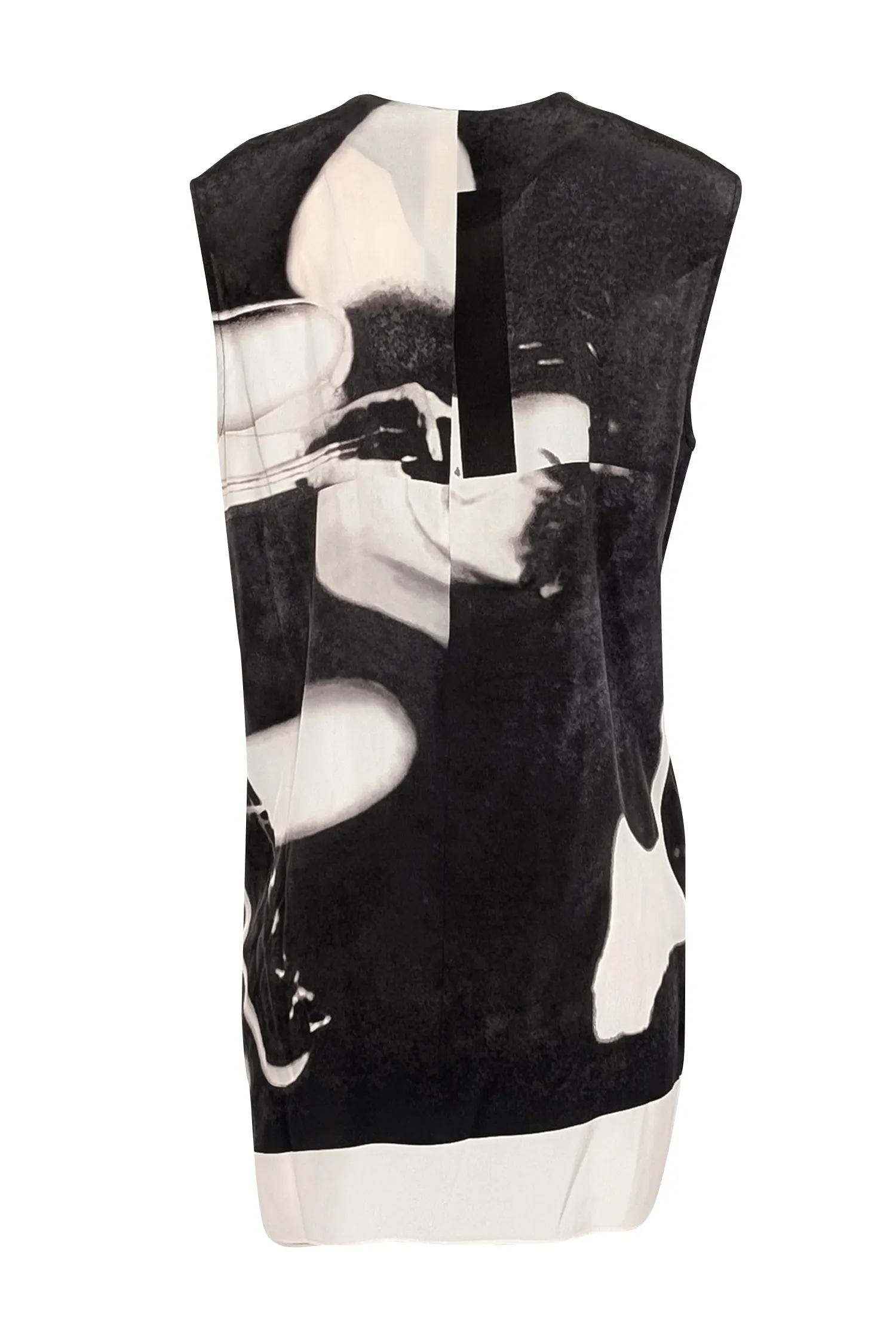 All Saints - Black, Grey, & Cream Print Sleeveless Shift Dress Sz 10