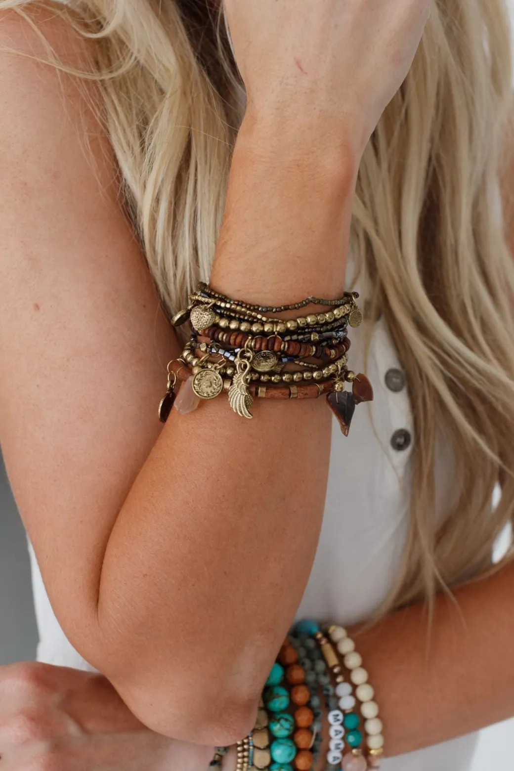 Alyda Boho Bracelet Set - Brown