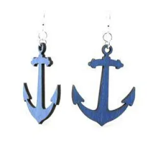 Anchor Wood Earrings # 1025