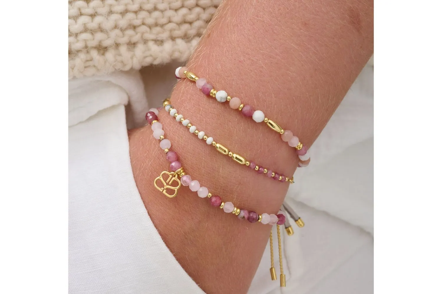 Andros 3 Layer Gemstone Bracelet Stack