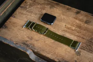 Apple Watch Leather Strap Olive Green