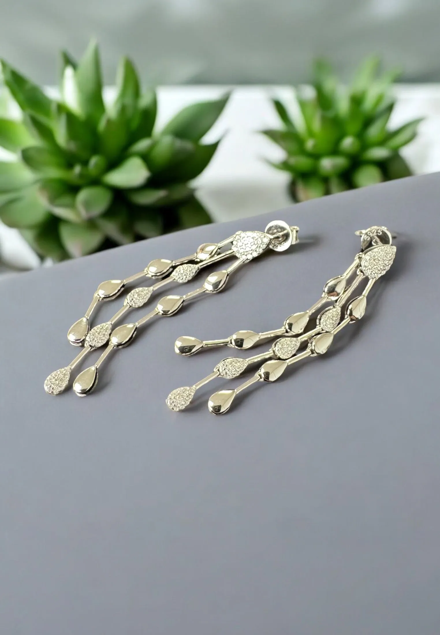 April Showers Drop Earrings Silver