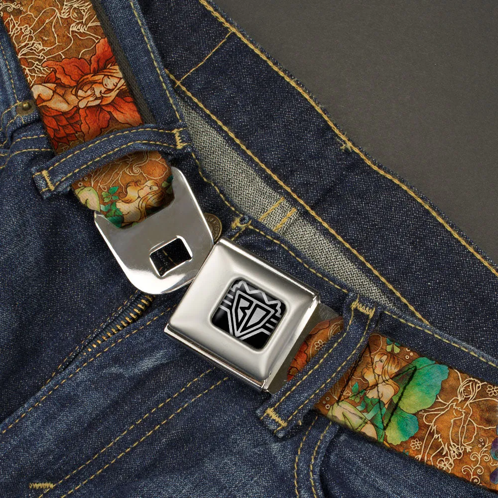 BD Wings Logo CLOSE-UP Full Color Black Silver Seatbelt Belt - TJ-Fairy Nail Biter Webbing
