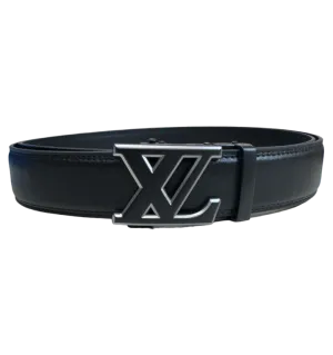 Black and Sliver Men's Genuine Leathers Belt Fashion Design