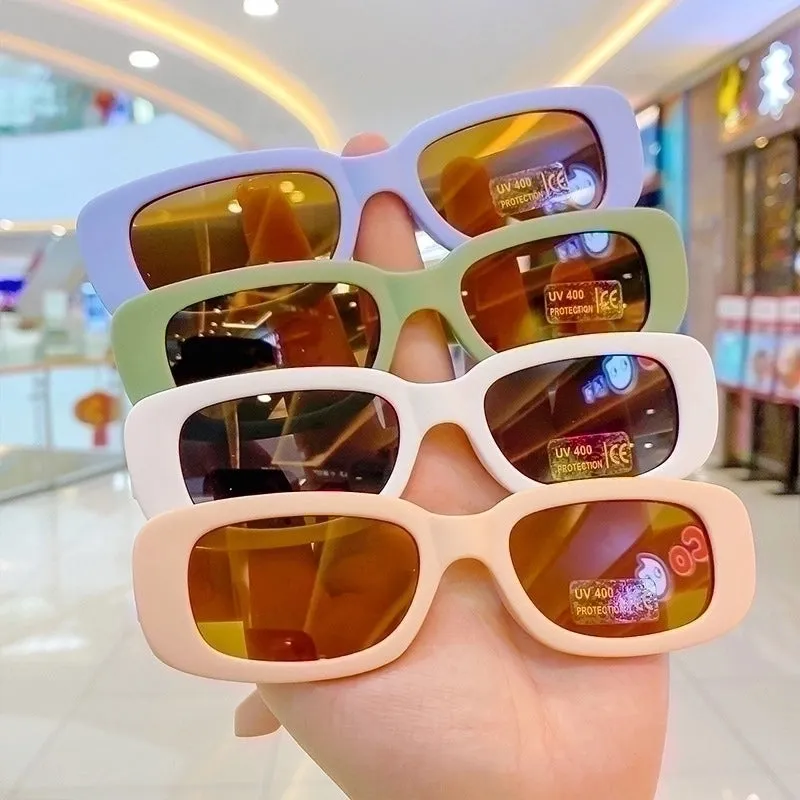 Cartoon Style Square Ac Square Full Frame Kids Sunglasses