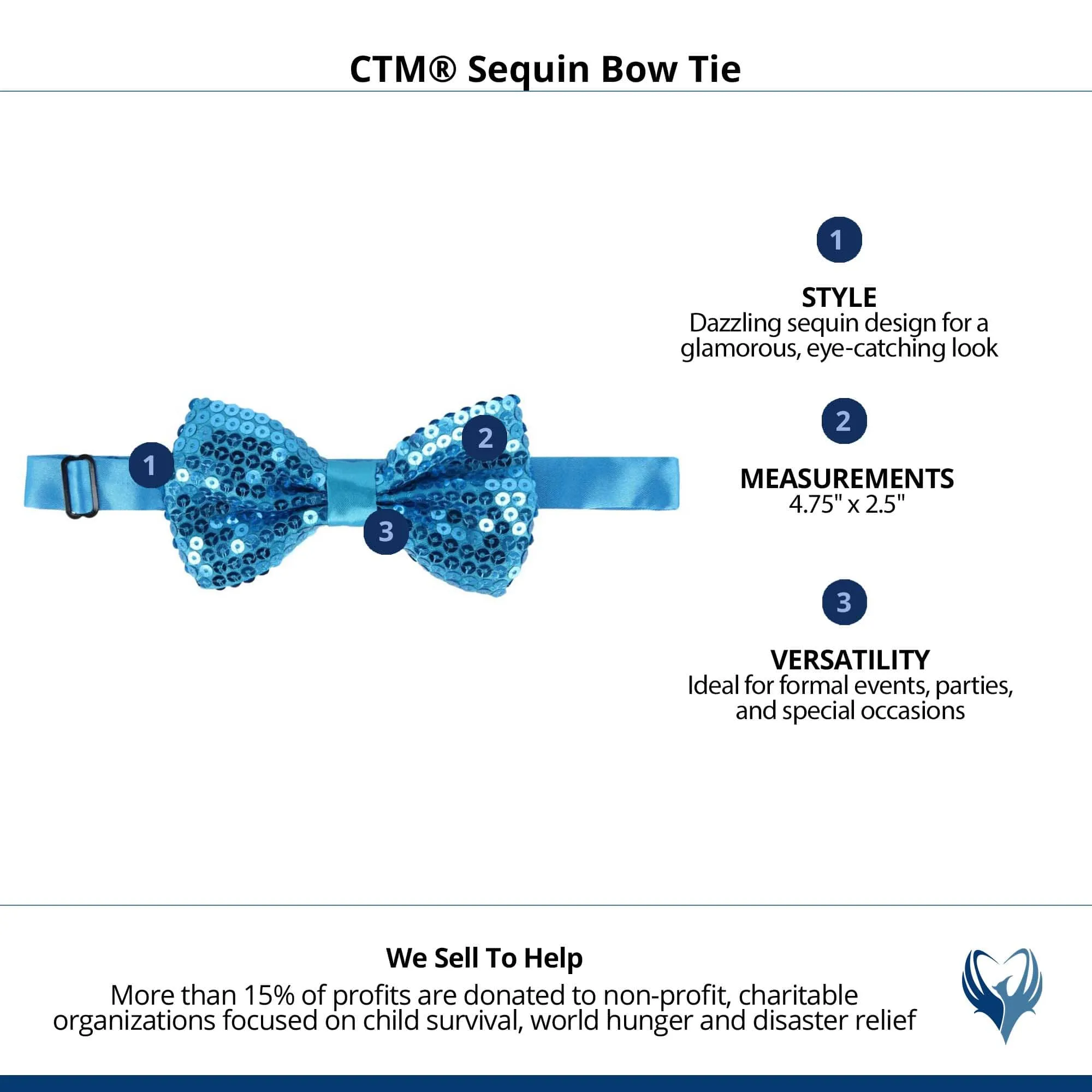 CTM® Sequin Bow Tie