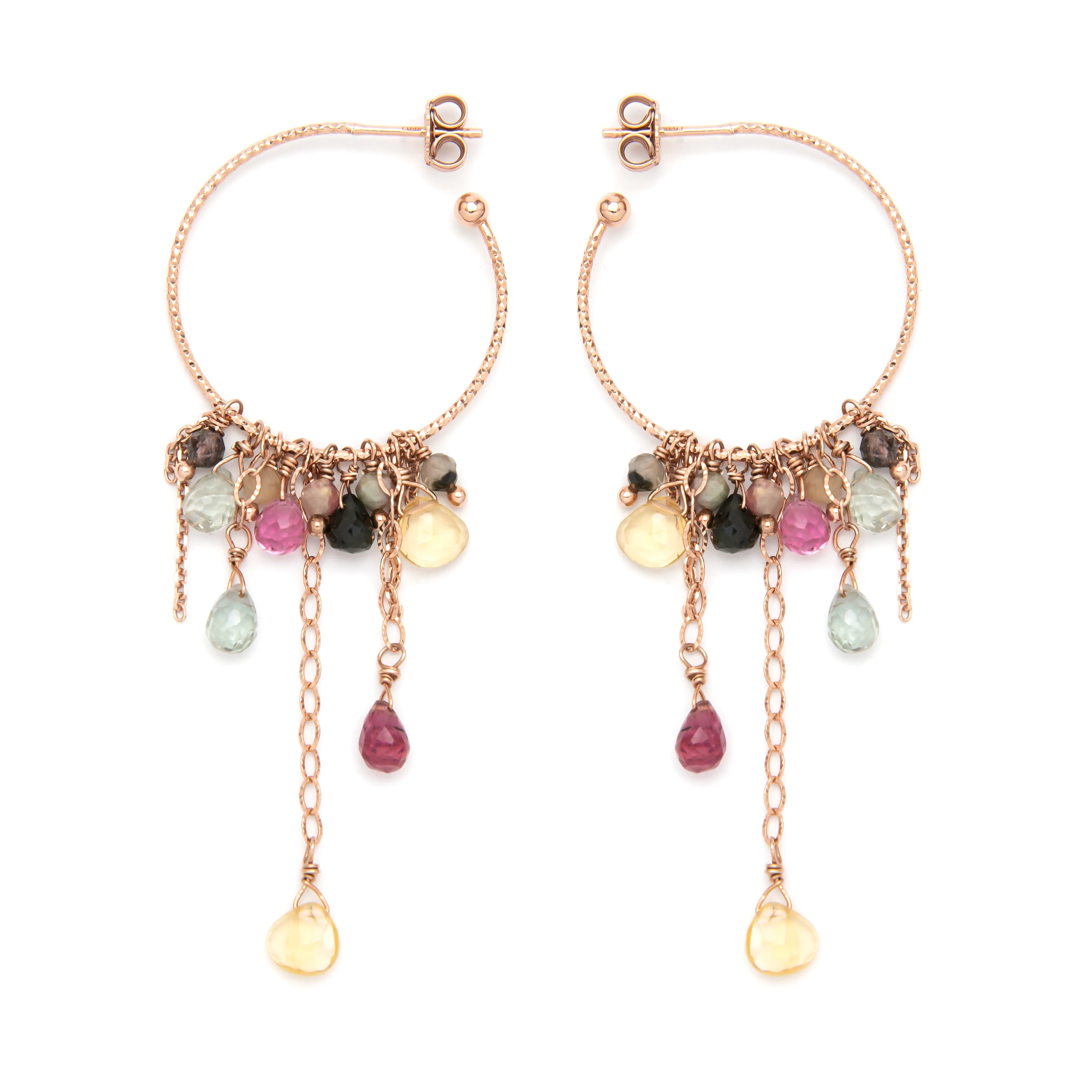 Delicate Multicolor Hoop Earrings