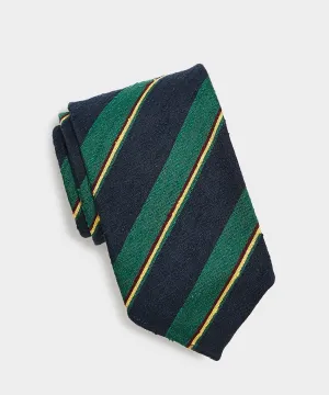 Drake's Summer Stripe Tie in Navy/Green