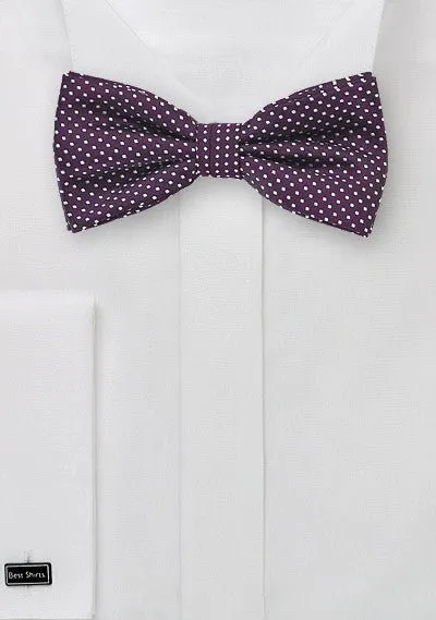 Eggplant Pin Dot Bowtie