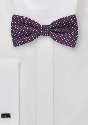 Eggplant Pin Dot Bowtie