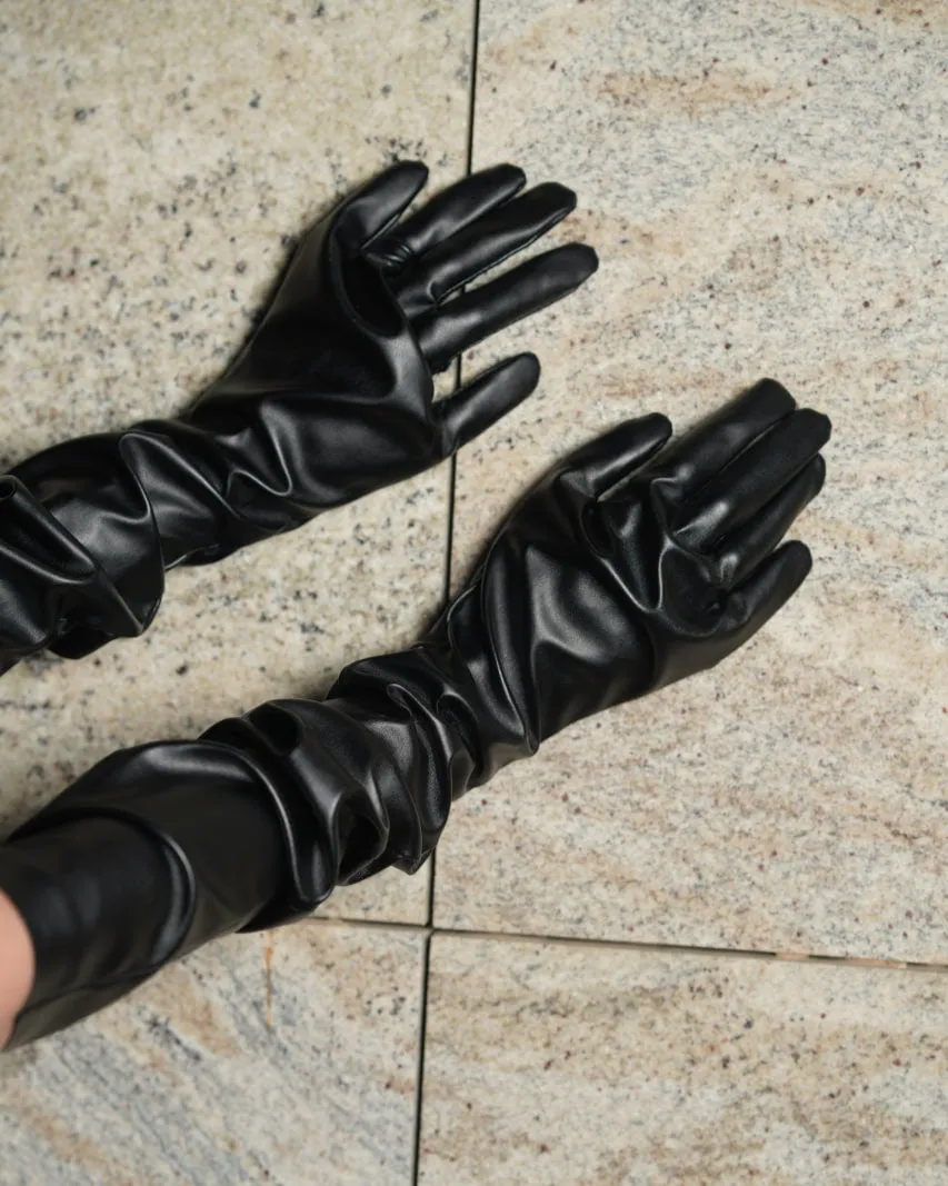 Elegant Long Leather Gloves