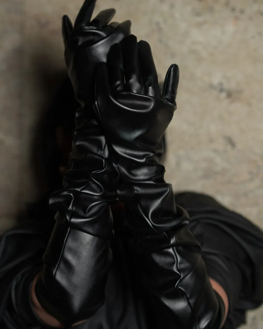 Elegant Long Leather Gloves