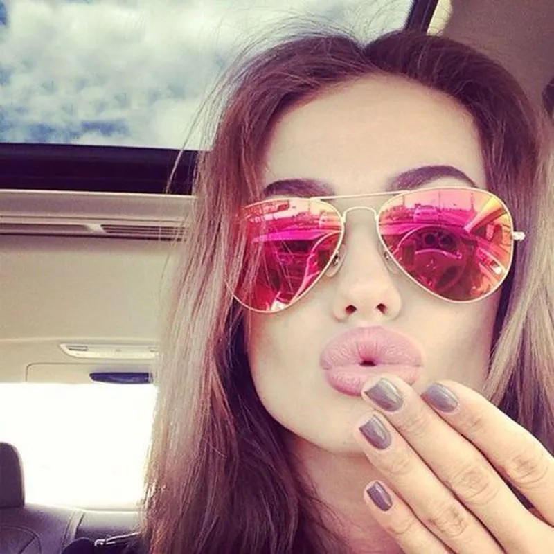Fashion Pilot Style Aviator Mirrored Sunglasses for Women