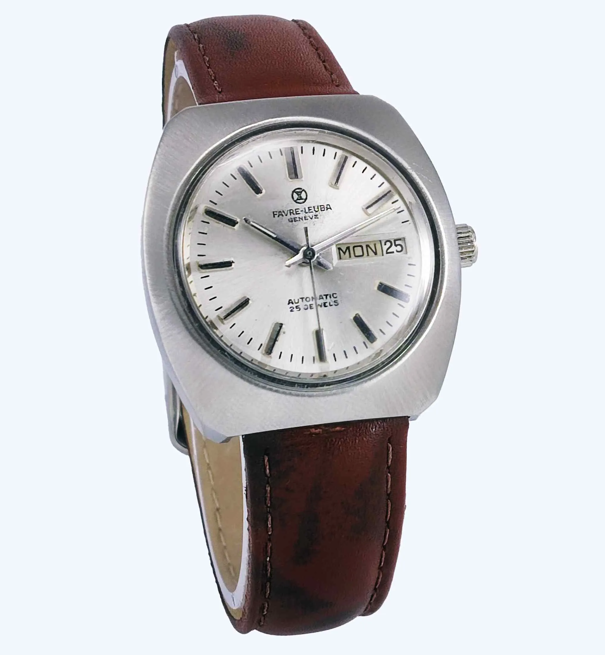 Favre Leuba Geneve 908 Silver Dial Automatic 25 Jewels Men's Wrist Watch