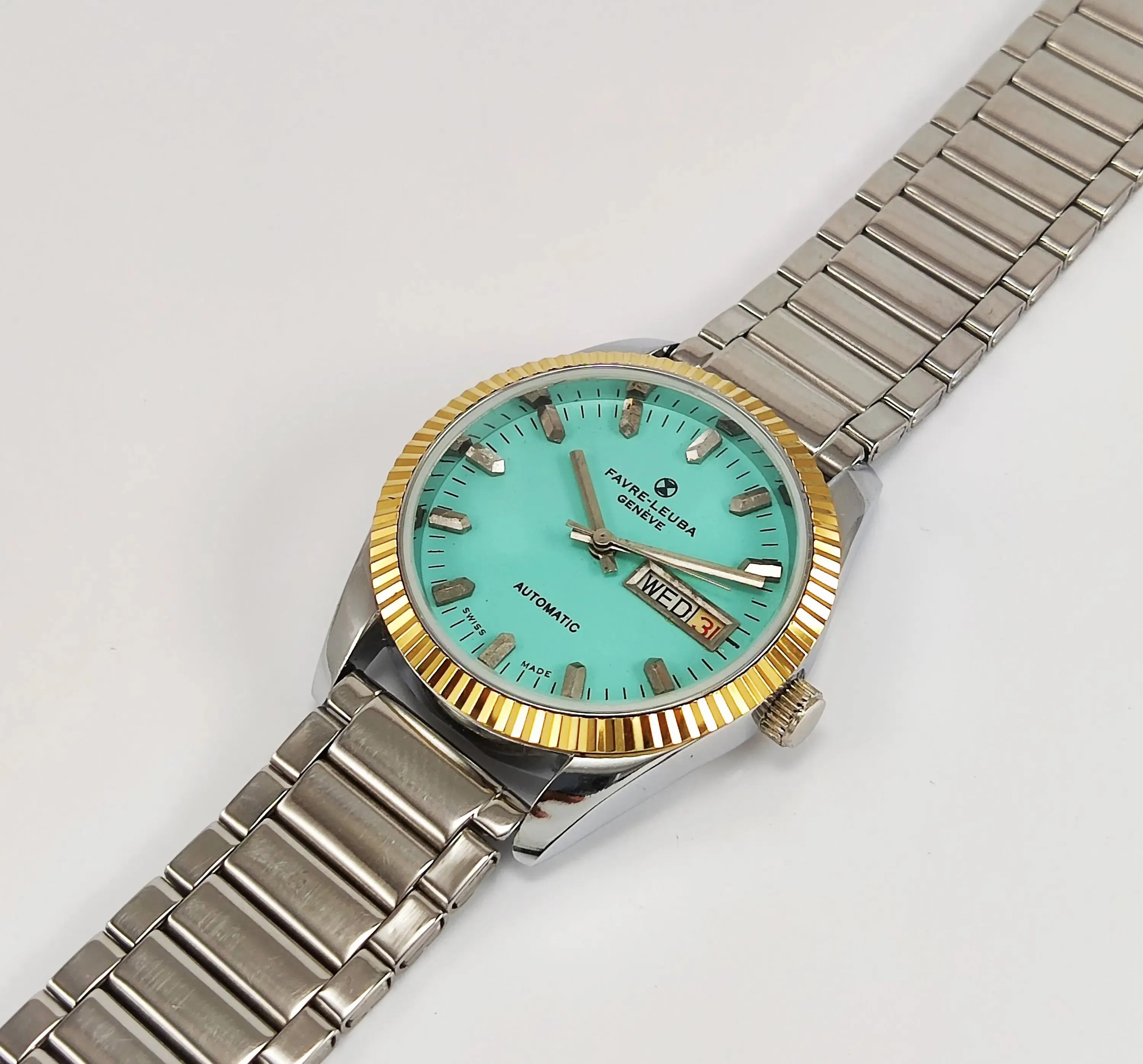 Favre Leuba Geneve Automatic 2066 Turquoise Dial Men's Watch