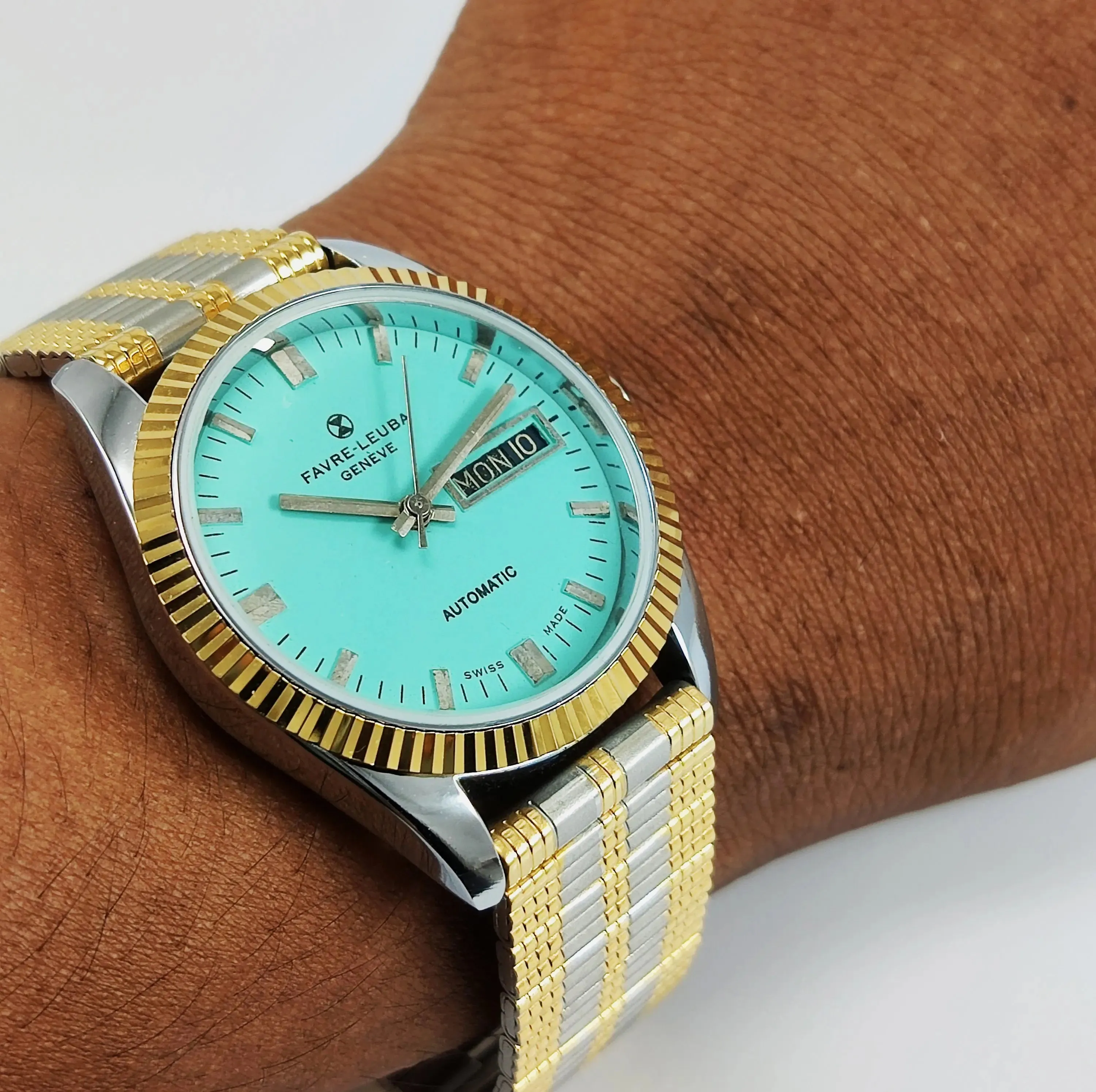 Favre Leuba Geneve Automatic-2066 Turquoise Dial Men's Watch
