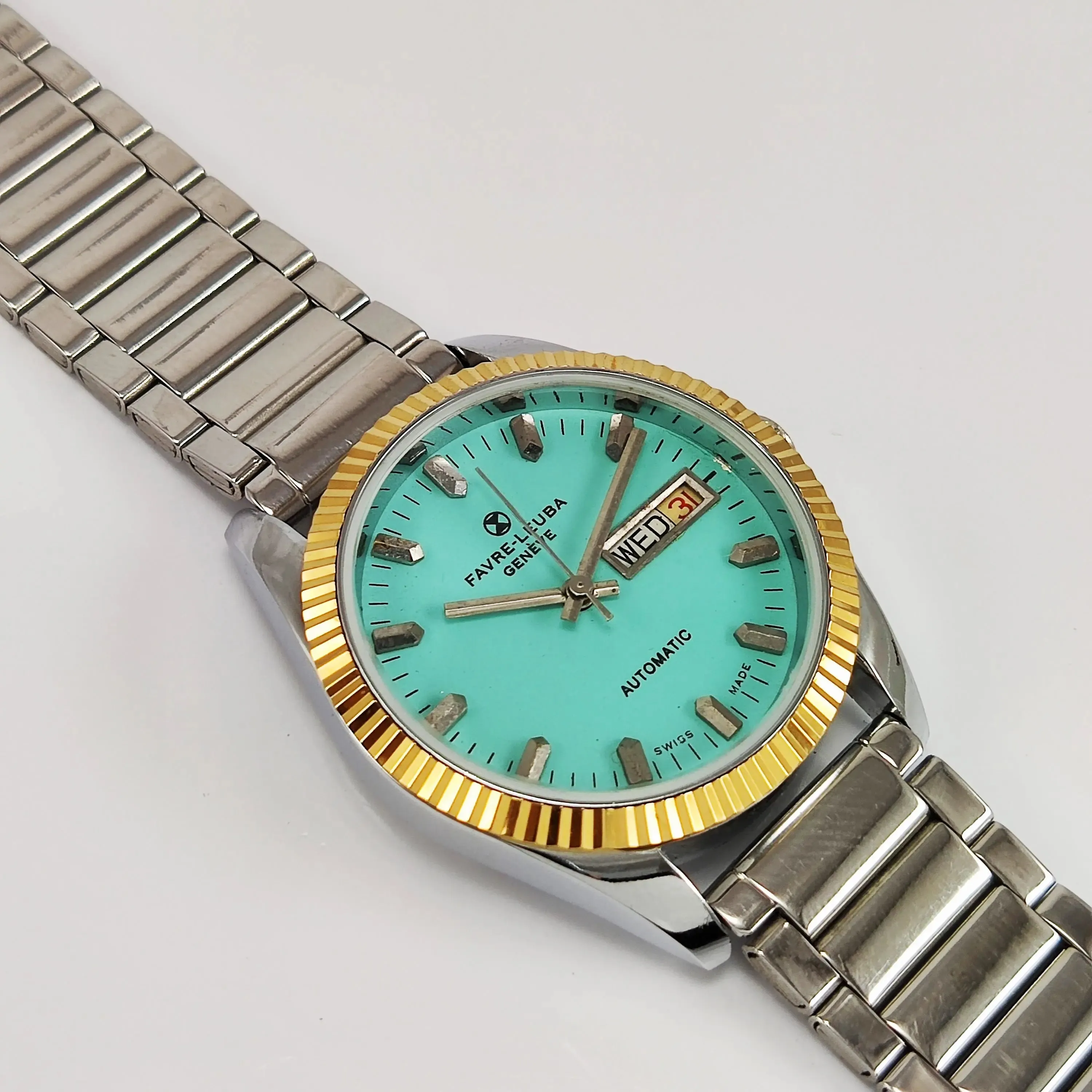 Favre Leuba Geneve Automatic 2066 Turquoise Dial Men's Watch