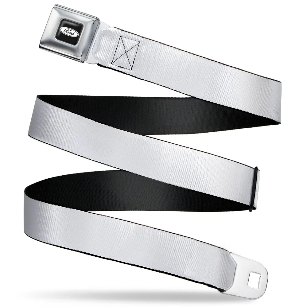 Ford Emblem Seatbelt Belt - White Webbing