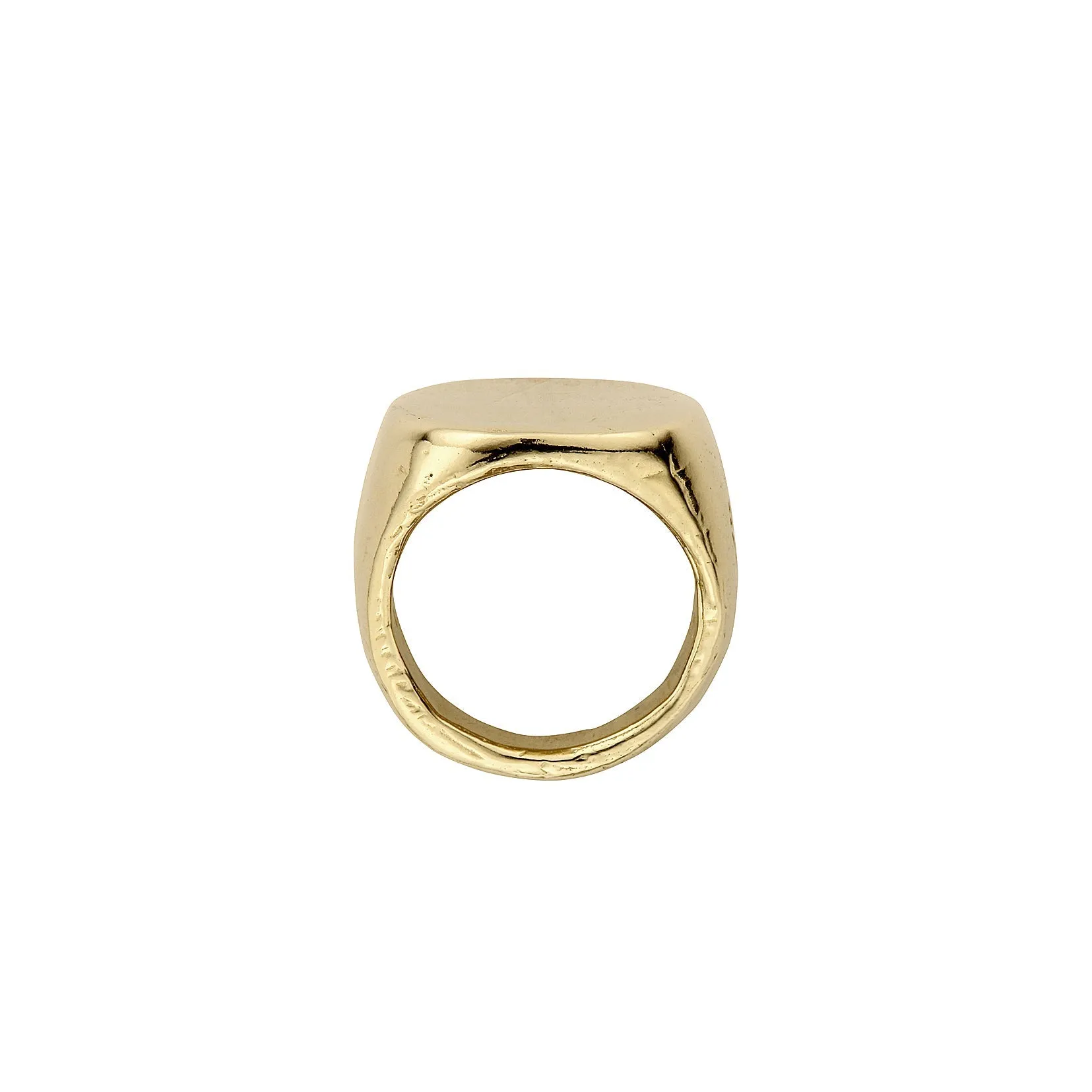 Gold Pebble Signet Ring