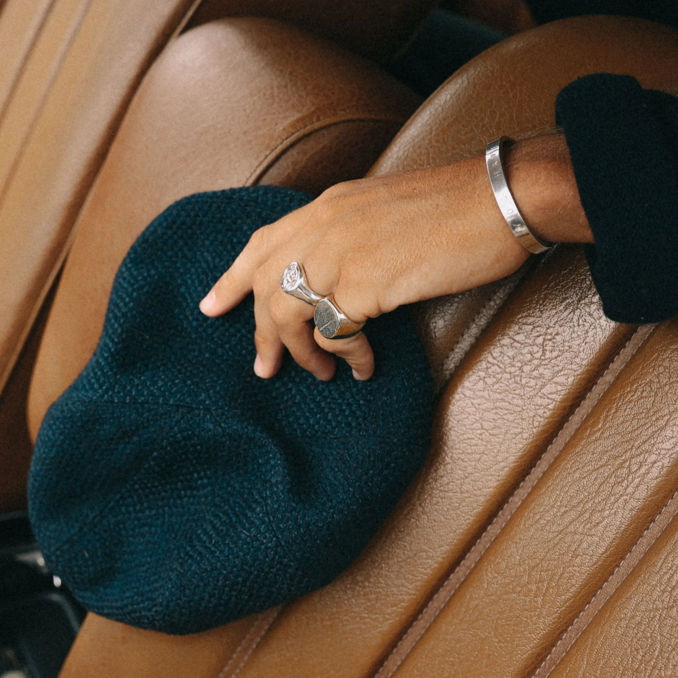 Gold Pebble Signet Ring