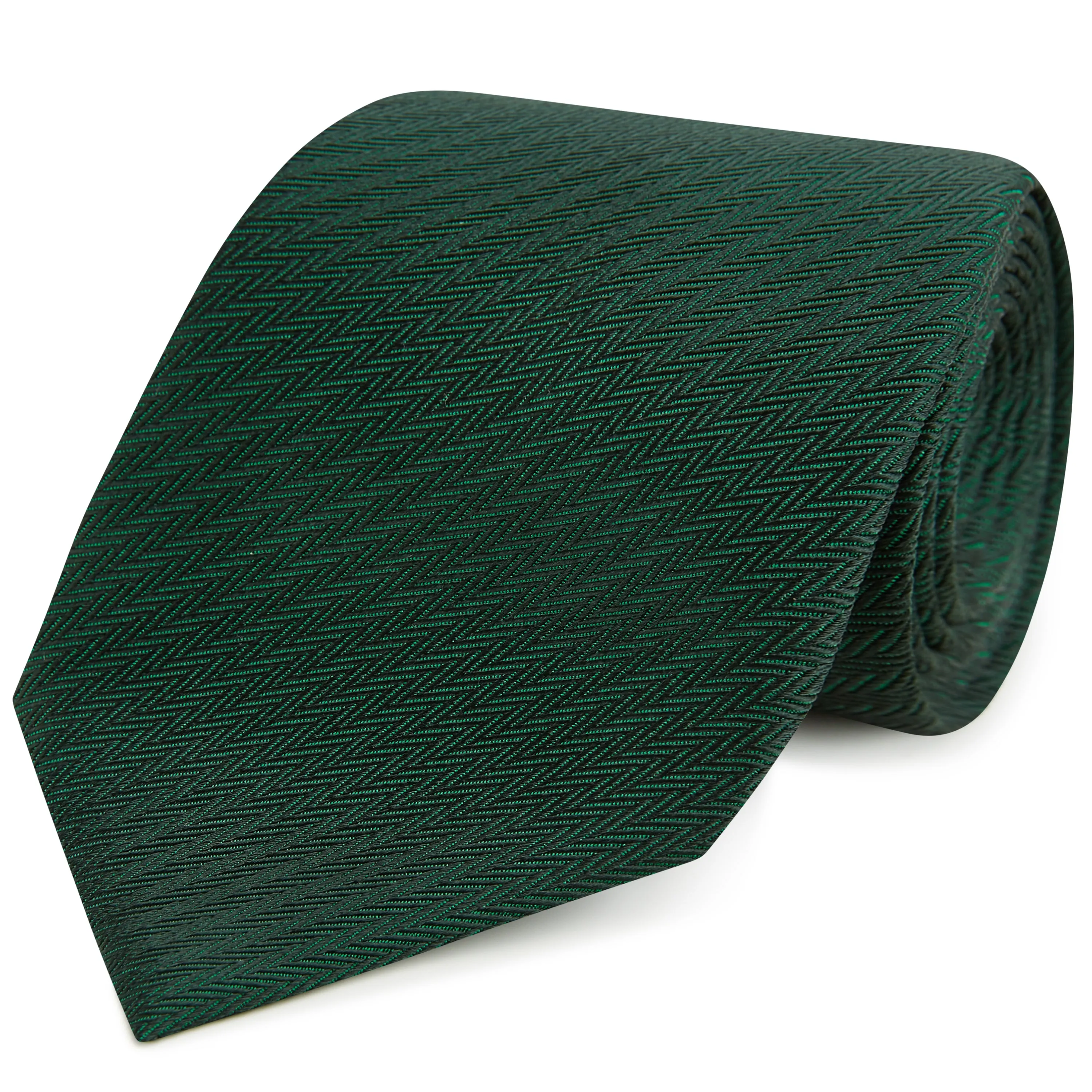 Green Herringbone Woven Silk Tie