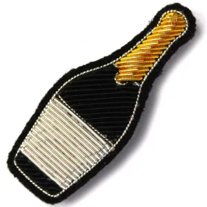 Hand Embroidered Champagne Bottle Pin