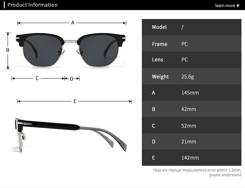 Hawaiian Modern Style Classic Style Geometric Pc Square Half Frame Men's Sunglasses