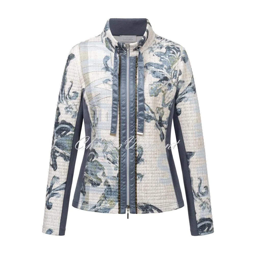 Just White Jacket Floral Pattern – Style J1038