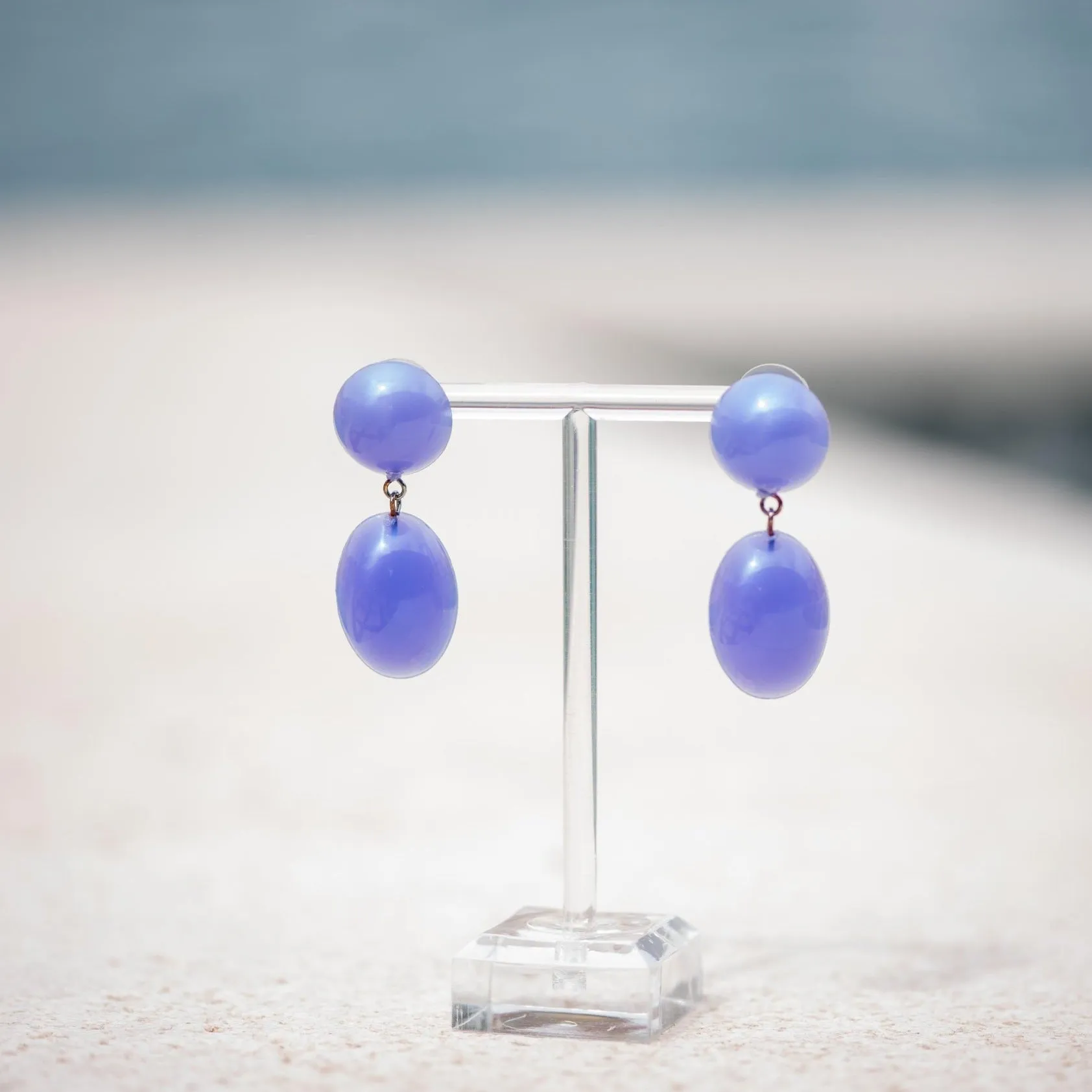 Lavender Aura Glow Jelly Bean Earrings