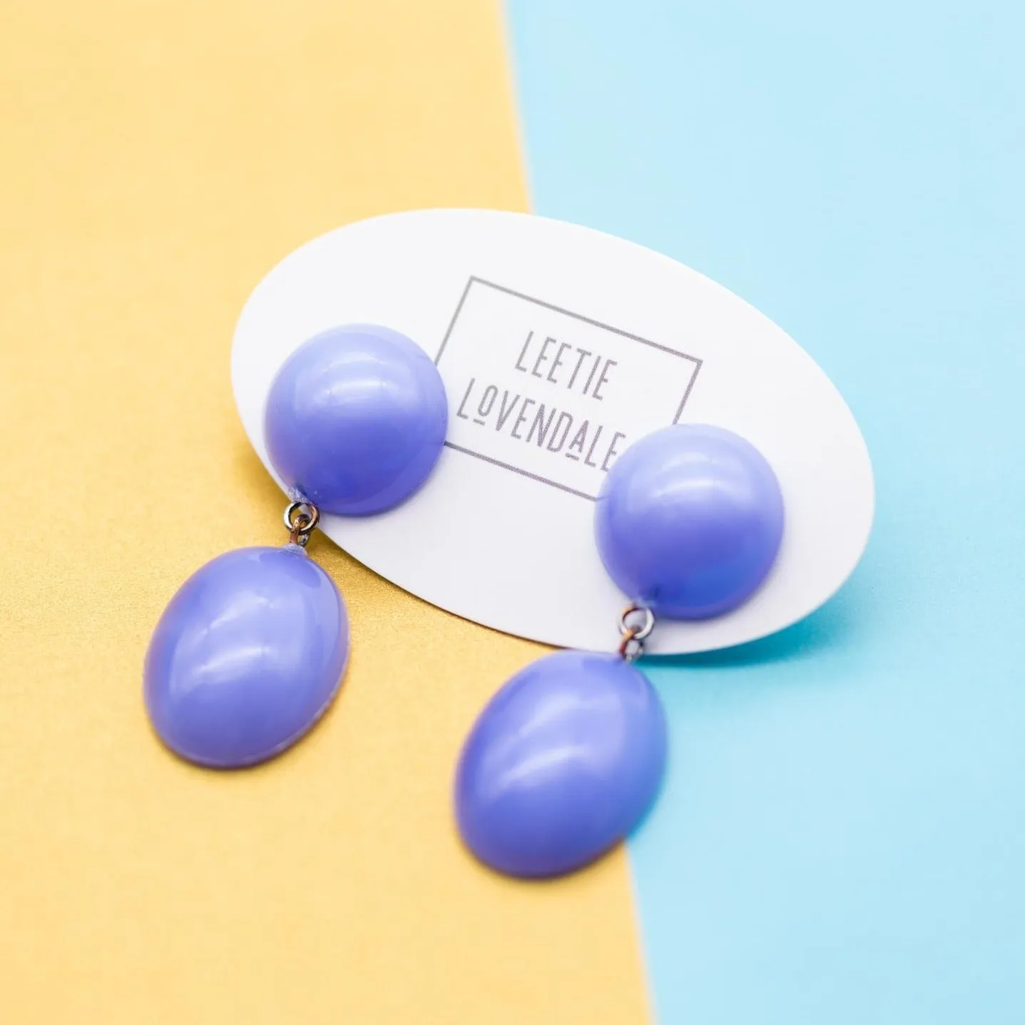 Lavender Aura Glow Jelly Bean Earrings
