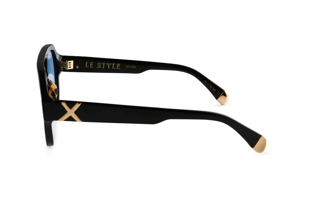 LE STYLE/ GLOSS BLACK  - Blue Lens