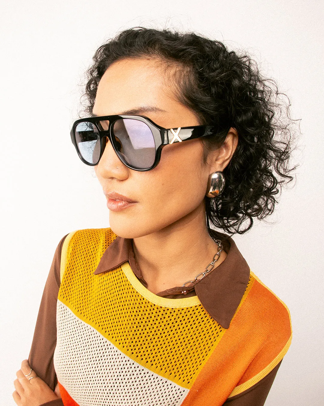 LE STYLE/ GLOSS BLACK  - Blue Lens