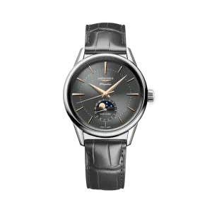 Longines Flagship Men's 38.50mm Stainless Steel Automatic Moon Phase Watch L4.815.4.52.2