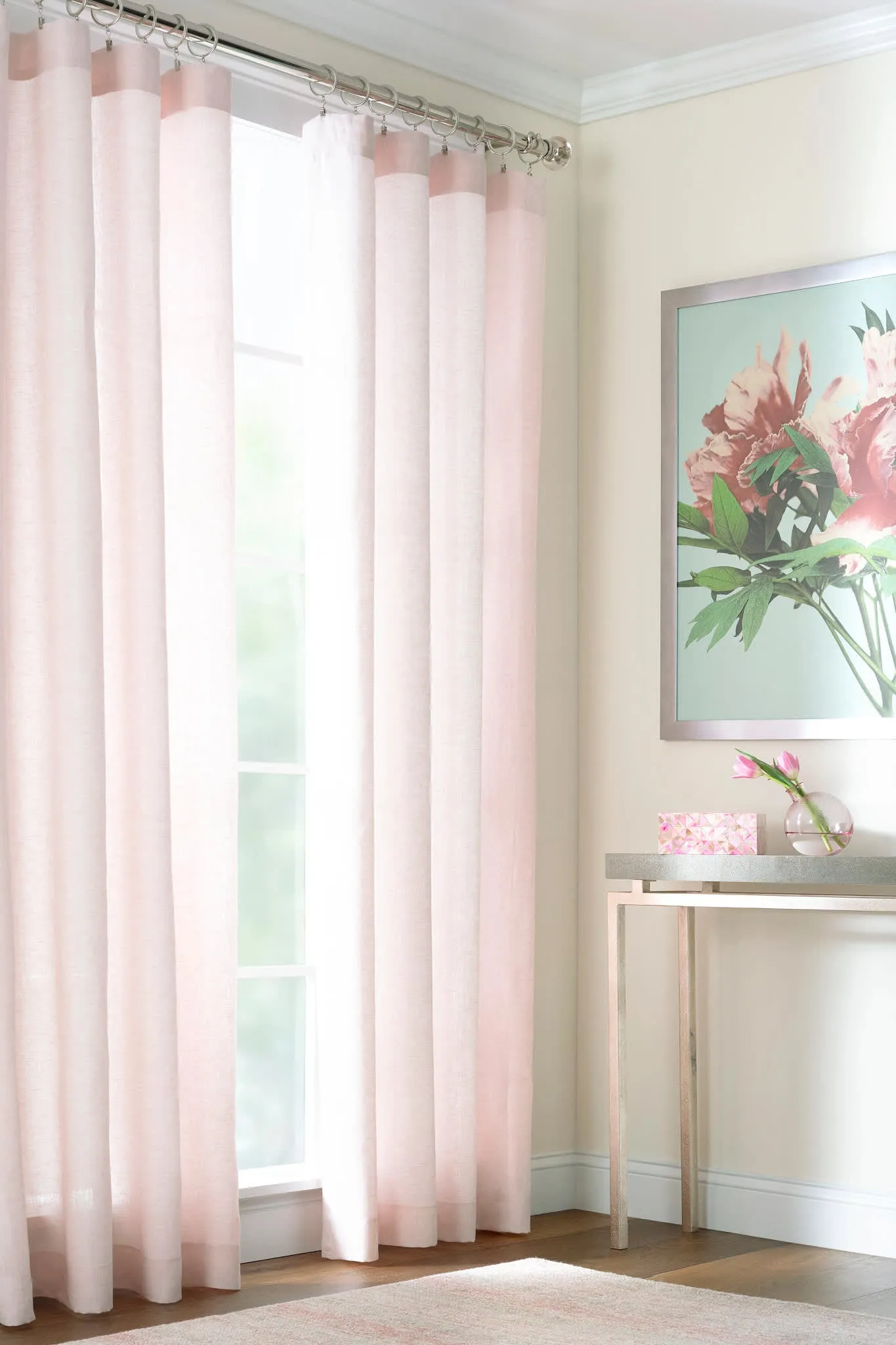 Lush Linen Slipper Pink Curtain Panel