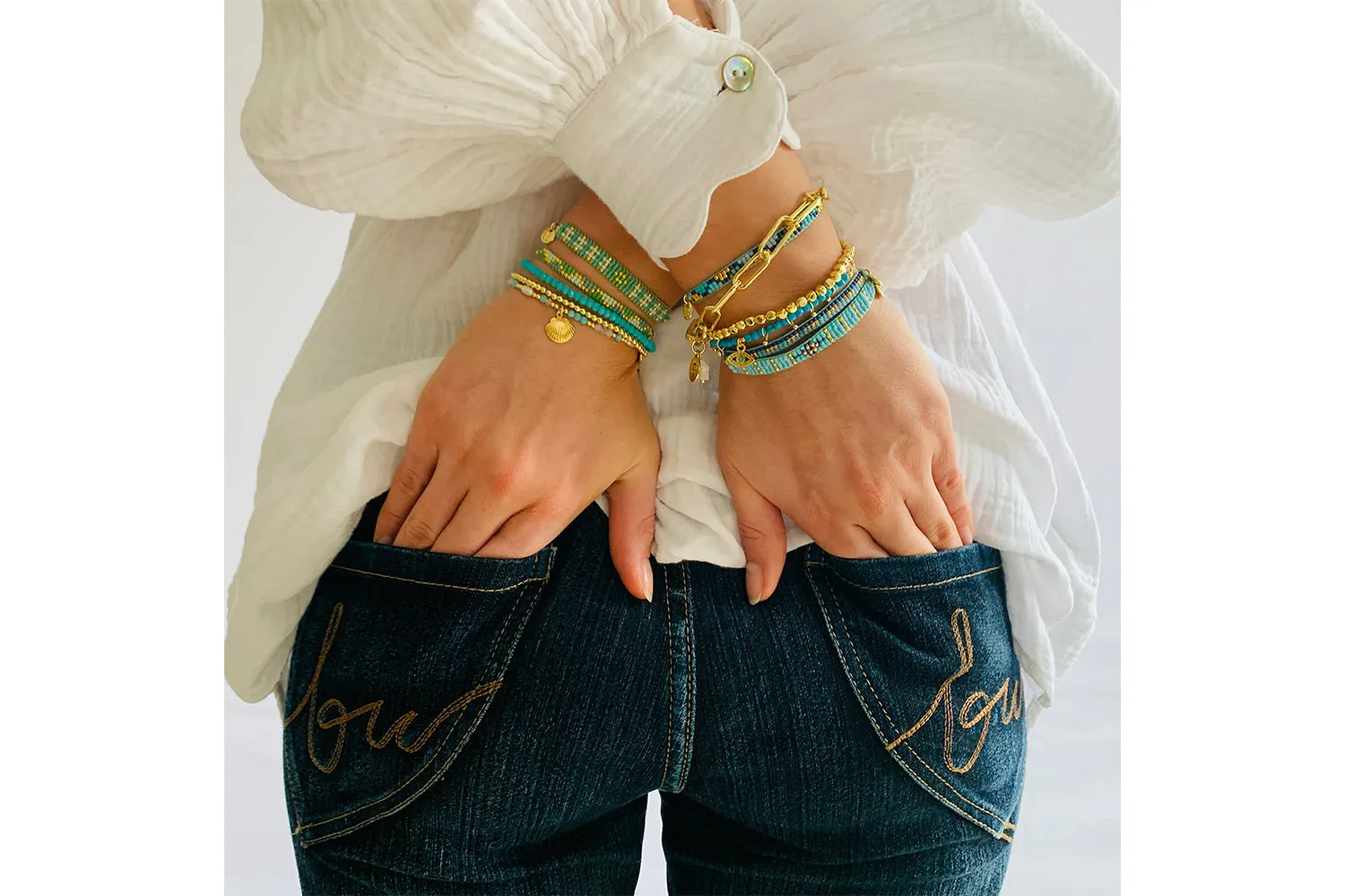 Matira Blue Beaded Friendship Bracelet