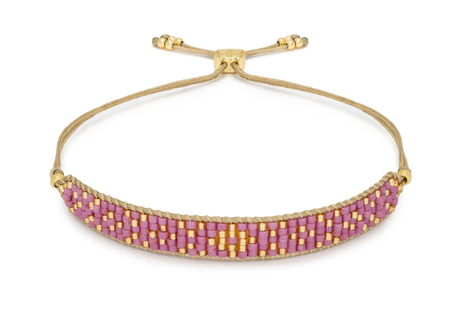 Maya Gold & Pink Beaded Friendship Bracelet