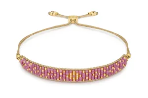 Maya Gold & Pink Beaded Friendship Bracelet